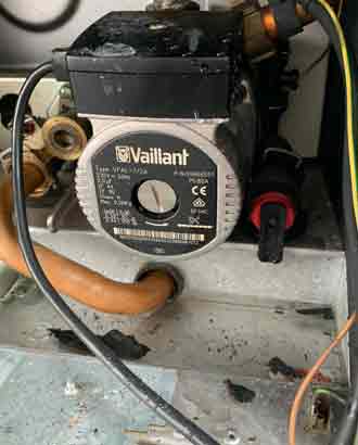 vaillant pump leak F75 boiler fault