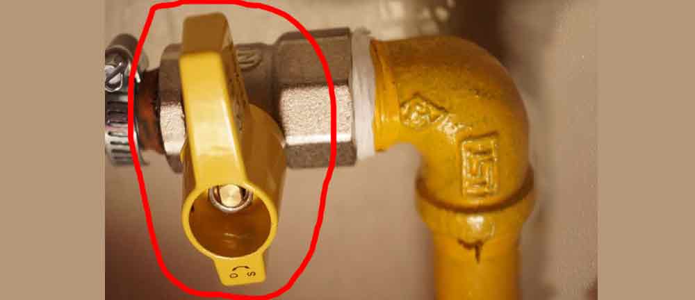 check indoor gas valve